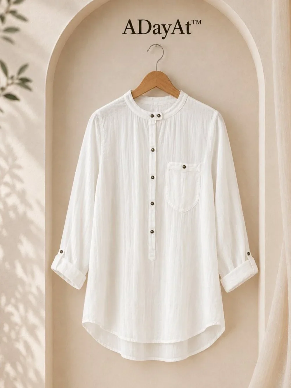 Free People White Rayon Boho Tunic Top High Low Hem Long Sleeve Oversized S